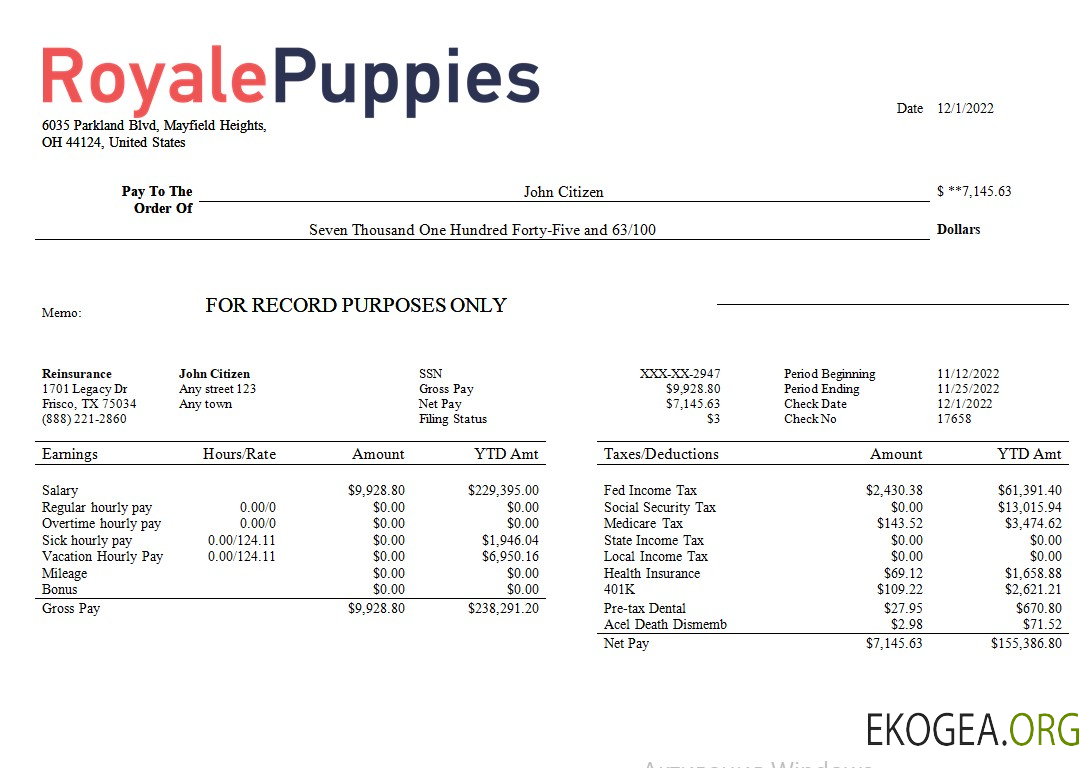 relevé de résultats d'une entreprise de médecine vétérinaire aux formats Word et PDF